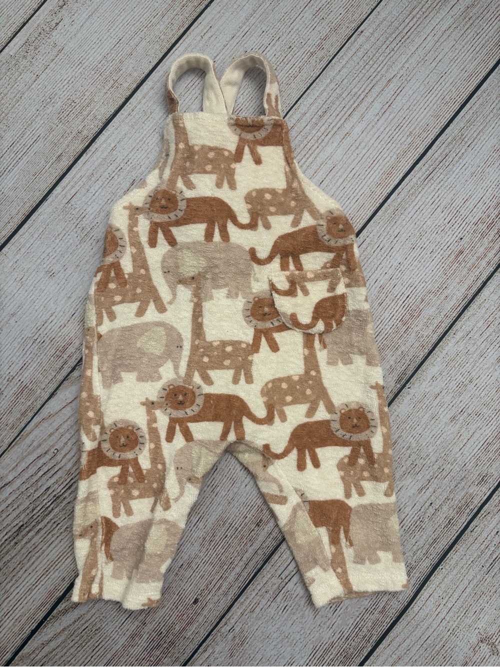 Zara Baby  Boys Safari Animal Print Overalls Jumpsuit
